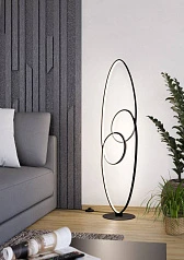 901015 Светодиодный торшер GIANELLA, 38W(LED), алюминий, сталь, черный/пластик, белый, 3000K, 4400lm на заказ в интернет-магазине в Санкт-Петербурге