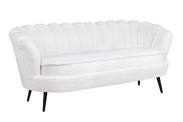 Диван ракушка для гостиниц Pearl Triple Boucle на черных ножках в Санкт-Петербурге