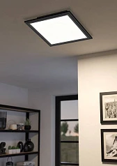 фото 900817 Потолочный светильник  SALOBRENA 1, 14W (LED), 4000K, 2000lm, L300, B300, H50, алюминий, сталь, черный / пластик, белый в интерьере в Санкт-Петербурге