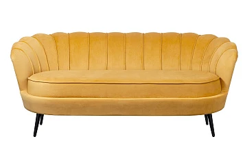 купить красивый Дизайнерский диван Pearl Triple Yellow на черных ножках в интернет-магазине в Санкт-Петербурге