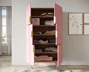 Большой комод с шестью дверками "Line" LN04/GR1/pink в интерьере в Санкт-Петербурге