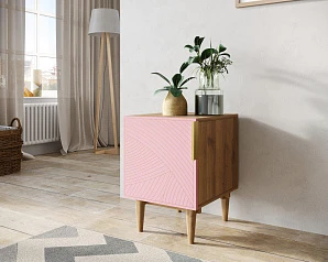 стильные Тумбочка с дверкой "Line" LN08/GR1/pink в Санкт-Петербурге