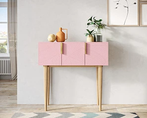 Консоль с тремя дверками "Line" LN15/GR1/pink в интерьере в Санкт-Петербурге