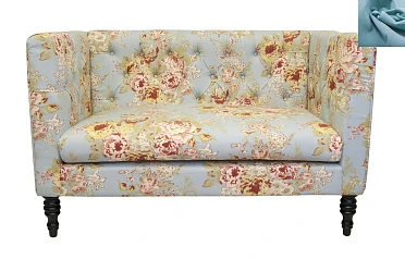 купить Прямой двухместный диван Rose голубой в Санкт-Петербурге