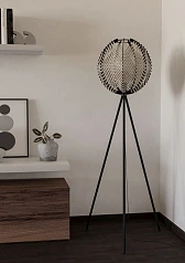 купить красивые 44009 Торшер WAVERTON, 1х40W (E27), H1430, ?400, сталь черный / текстиль, дерево, белый, черный в интернет-магазине в Санкт-Петербурге