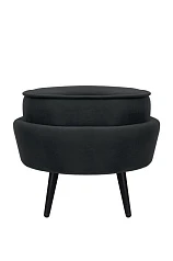 фото Пуф Pearl Adorn Black на черных ножках в интерьере в Санкт-Петербурге