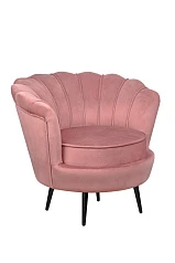 Низкое кресло ракушка Pearl Pink V3 на черных ножках в интернет-магазине в Санкт-Петербурге