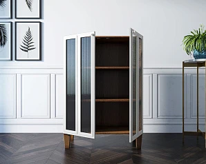 заказать Шкаф-буфет "Andersen" малый с рифлеными стеклами арт AN18/1WH в Санкт-Петербурге