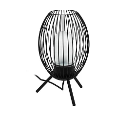 Уличная настольная лампа FUSIGNANO, E27, 1X28W, IP44, H410, ?265, нержавеющая сталь, черный/стекло с гравировкой, белый в Санкт-Петербурге