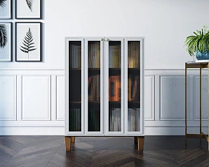 заказать Шкаф-буфет "Andersen" малый с рифлеными стеклами арт AN18/1WH в Санкт-Петербурге