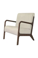 купить Низкое кресло с деревянными подлокотниками Mody Beige бежевый в Санкт-Петербурге