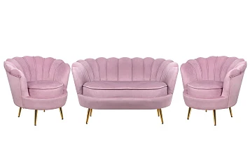 Комплект кресел и дивана ракушка Pearl Double Pink в Санкт-Петербурге