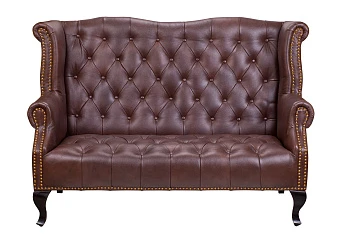 фото Кожаный дизайнерский диван Royal Sofa Brown в интерьере в Санкт-Петербурге