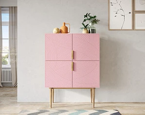 купить Малый комод с четырьмя дверками на высоких ножках "Line" LN13/GR1/pink в Санкт-Петербурге