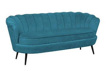 Диван для гостиниц Pearl Triple Marine Velvet на черных ножках в Санкт-Петербурге