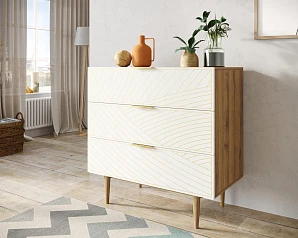 стильный Комод с тремя ящиками "Line" LN12/GR1/beige на заказ в Санкт-Петербурге