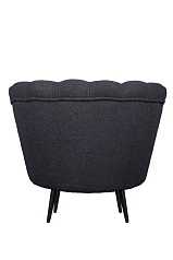 Низкое кресло ракушка Pearl Black Boucle на черных ножках в Санкт-Петербурге