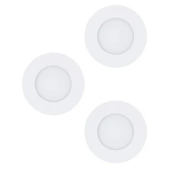 98633 Комплект встраиваемых светильников FUEVA 1, 3X2,8W (LED), 3000K, 1050lm, IP20/44, ?85, литой металл, белый / пластик, белый в интерьере в Санкт-Петербурге