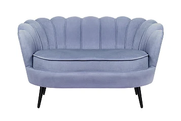 стильный Диван ракушка Pearl Double Blue на черных ножках на заказ в Санкт-Петербурге