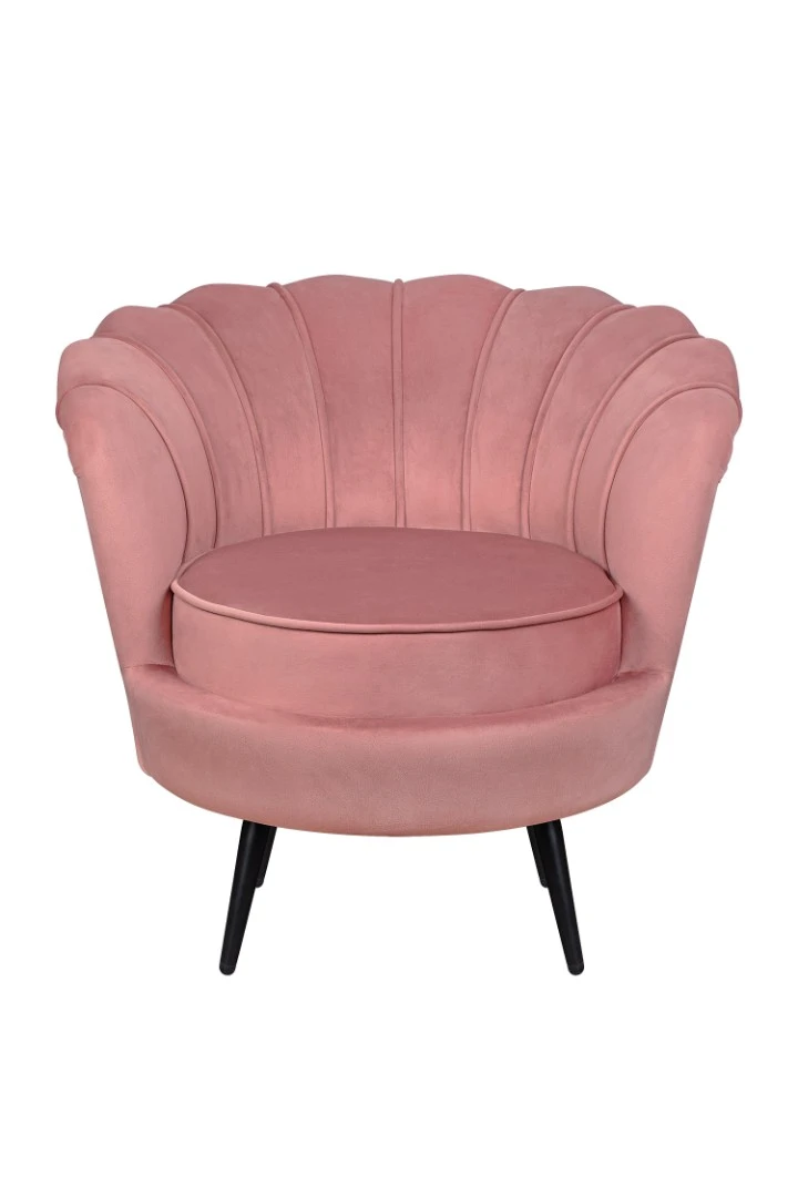 красивое Низкое кресло ракушка Pearl Pink V3 на черных ножках в интернет-магазине в Санкт-Петербурге