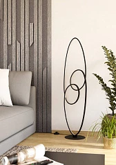 901015 Светодиодный торшер GIANELLA, 38W(LED), алюминий, сталь, черный/пластик, белый, 3000K, 4400lm на заказ в интернет-магазине в Санкт-Петербурге