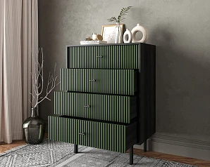 купить Комод вертикальный с четырьмя ящиками "Emerson" арт EM18/green/L в интернет-магазине в Санкт-Петербурге