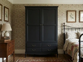 заказать Шкаф "Леонтина (Leontina)" в черном цвете двустворчатый с ящиками арт ST9327KR2BLK в Санкт-Петербурге