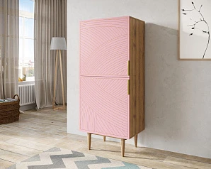 фото Вертикальный комод с двумя дверками "Line" LN05/GR1/pink в интерьере в Санкт-Петербурге