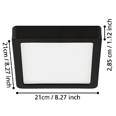 фото 900651 Накладной светильник FUEVA 5, 17W (LED), 3000K, IP44, L210, B210, H28, сталь, хром / пластик, белый в Санкт-Петербурге