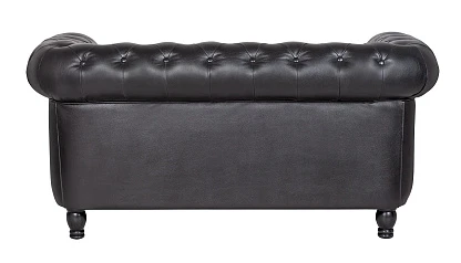 купить стильный Диван из черной кожи Chesterfield Black Leather 2S в Санкт-Петербурге