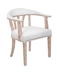 Мягкий стул с подлокотниками Tanner White Leather в Санкт-Петербурге