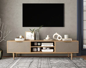 купить стильный Комод "Line" с нишей низкий под TV R27/beige в интернет-магазине в Санкт-Петербурге