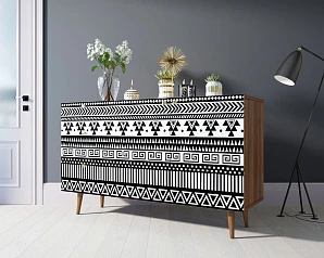 купить красивый Комод "Berber" с двумя дверками и ящиками принт 19 арт BB17/Print_19 в Санкт-Петербурге