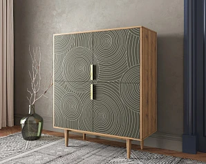 красивые Большой комод с четырьмя дверками "Line" R19/browngrey на заказ в Санкт-Петербурге