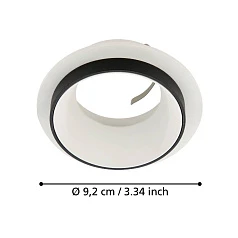 фото 900456 Встраиваемый светильник CAROSSO, 35W (GU10), ?93, алюминий, черный, белый в интерьере в Санкт-Петербурге