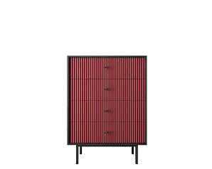 фото Комод вертикальный с четырьмя ящиками "Emerson" арт EM18/red/L в Санкт-Петербурге