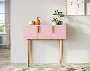 Консоль с тремя дверками "Line" LN15/GR1/pink в интерьере в Санкт-Петербурге