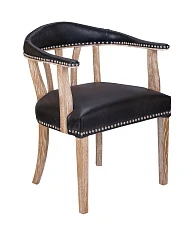 стильный Мягкий стул с подлокотниками Tanner Black Leather в Санкт-Петербурге