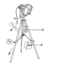 Торшер Fork Brass Floor в Санкт-Петербурге
