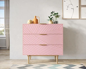 Комод с тремя ящиками "Line" LN12/GR1/pink на заказ в интернет-магазине в Санкт-Петербурге
