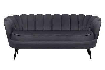 красивый Диван ракушка для гостиниц Pearl Triple Black на черных ножках на заказ в Санкт-Петербурге