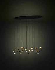 купить красивые 390342 Люстра диммируемая DRACERA, 10X2,3W (LED), 3000K, 2800lm, L1120, B330, H1500, сталь, черный/сталь, черный, золотой в интернет-магазине в Санкт-Петербурге