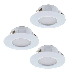 заказать 95821 Комплект светодиодных встраиваемых светильников PINEDA, 3х4,9W(LED), ?78, IP44, пластик, белый в интернет-магазине в Санкт-Петербурге