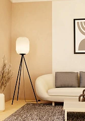 фото 44104 Торшер BELGRAVE, 1x60W(E27), сталь, черный, бумага, белый в интерьере в Санкт-Петербурге