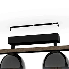 900185 Потолочный светильник FILAGO, 4x40W, E27, L880, B145, H250, сталь, дерево, черный, коричневый/стекло, темно-серый полупрозрачный в Санкт-Петербурге