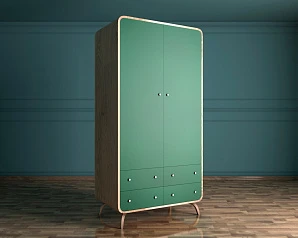 красивый Шкаф в скандинавском стиле "Ellipse" с ящиками арт EL15G на заказ в Санкт-Петербурге