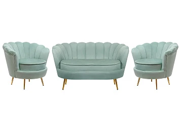 Комплект кресел и дивана ракушка Pearl Double Green на заказ в интернет-магазине в Санкт-Петербурге