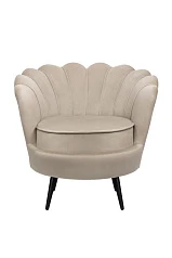 купить стильное Низкое кресло ракушка Pearl Taupe на черных ножках в интернет-магазине в Санкт-Петербурге