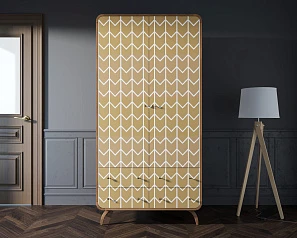 Шкаф в скандинавском стиле "Ellipse Print" с ящиками принт 1 арт EL15/print_01 в интерьере в Санкт-Петербурге
