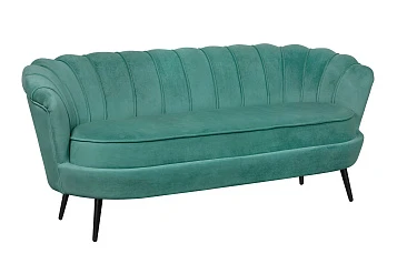 Диван ракушка для гостиниц Pearl Triple Green V2 на черных ножках в Санкт-Петербурге